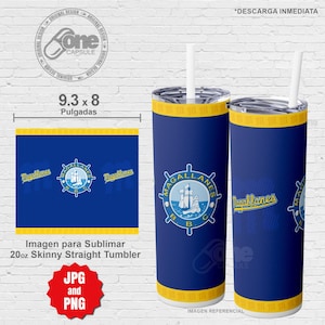 Navegantes del Magallanes Tumbler Design Png | Navegantes del Magallanes Png | Plantilla 20oz Skinny Straight Tumbler | Digital File