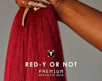 30” Pre-stretched Braiding Hair Bundle | Red-y Or Not (Red) | For Sensitive Skin | Not Xpression | Black Owned