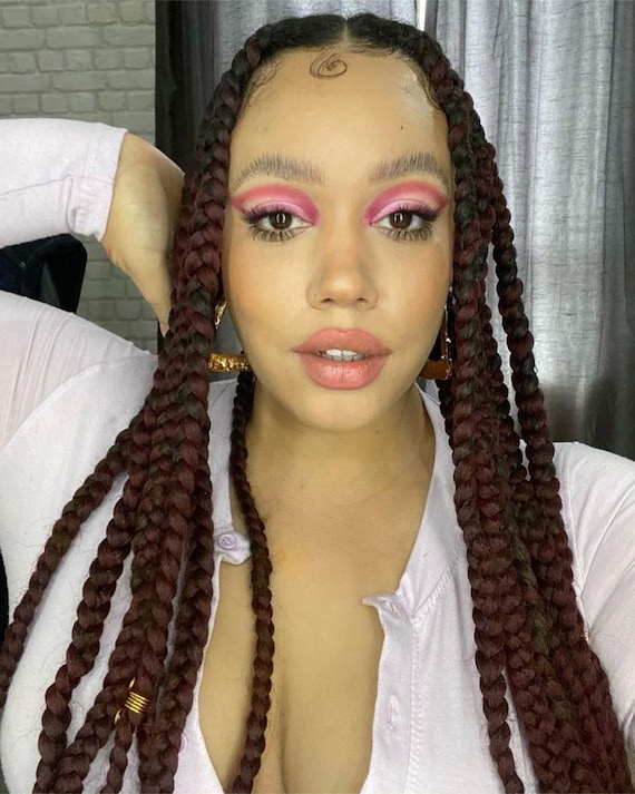 30 Pre stretched Braiding Hair Bundle Sweet Demerara burgundy for Sensitive Skin Not Xpression Black Owned Etsy