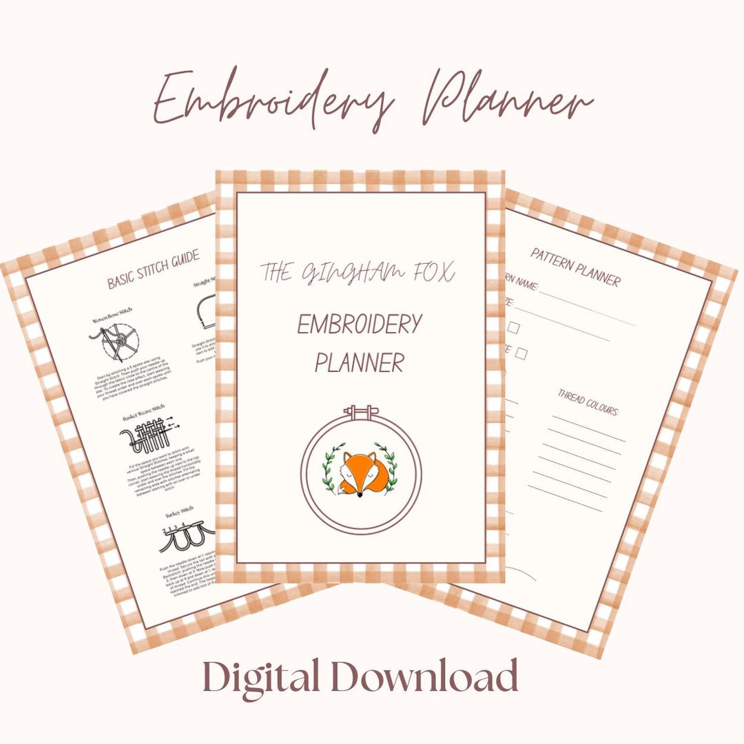Embroidery Planner, Printable Hand Embroidery, Digital Download, PDF ...