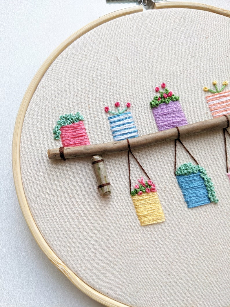 Plant Shelf Embroidery Pattern PDF Download, Hand Embroidery, House ...