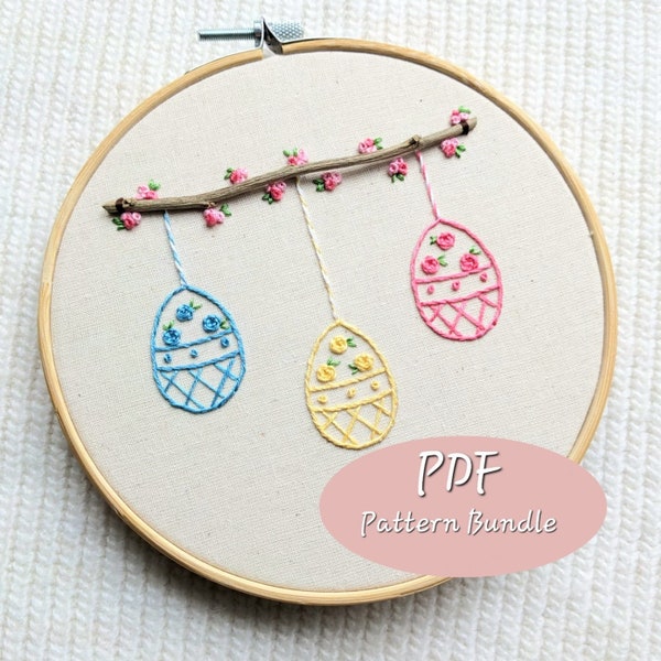 Easter Embroidery Pattern Trio Bundle by The Gingham Fox