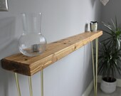 Console Table, narrow, Brass Hairpin Legs, Radiator Cover, 14.5cm deep, Handmade Console table, FREE UK Delivery, Rustic, Hairpin Legs, UK