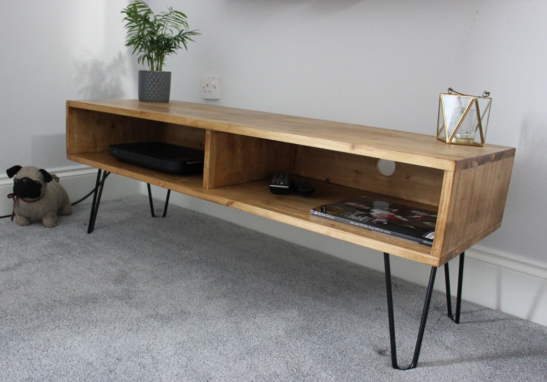 Mid Century Modern Tv Stand Living Room Rustic TV Unit Etsy