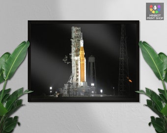 Artemis 1 Launch Poster: NASA Moon Rocket Print, Space Wall Art