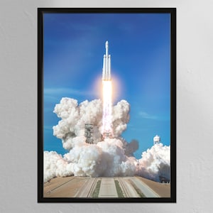 SpaceX Falcon Heavy Launch -  Poster on Paper or Canvas - Wall Art