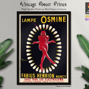 Lampe Osmine (1910), Werbeplakate, Vintage Lampenplakat, Vintage Poster, Vintage Kunst, Qualitätsdrucke, Wanddekor, Wandkunst, Dekor