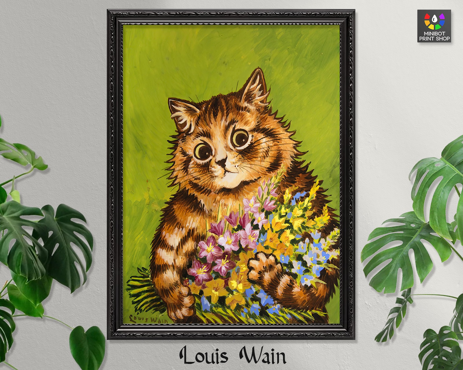 Louis Wain, Art Print, Psychedelic cats, Classic Art Print, Trippy, Vintage Cat Drawing, Cat Poster, Cool Cat Painting, Home Decor
