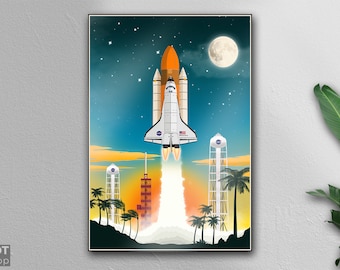 スペースシャトル・ディスカバリー号打ち上げアートプリント：NASA 