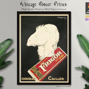 Frigor, Chocolat Cailler (1929), Carteles publicitarios, Leonetto Cappiello, Carteles antiguos, Impresiones de calidad, Decoración de pared, Arte de pared, Decoración del hogar