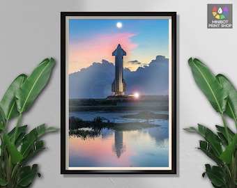 SpaceX rymdskepp Rymdaffisch, rymdfärja, uppskjutning av rymdskepp, illustrationsaffisch, cool present, rymdutforskning, väggdekor, hängen