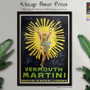Vermouth Martini (1920), carteles publicitarios, Leonetto Cappiello, carteles antiguos, impresiones de calidad, decoración de pared, arte de pared, decoración del hogar, tapices