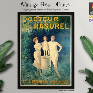 Cartel de arte vintage, Docteur Rasurel (1911), carteles publicitarios, carteles vintage, arte vintage, impresiones de calidad, decoración de paredes, arte de pared, lienzo