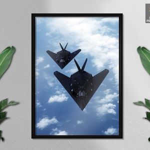 F-117 Nighthawk, Military Wall Decor, Poster, Stealth Bomber Warplane, U.S Airforce Aircraft, Cool Gift, Wall Art, Wall Decor, Wall Hangings