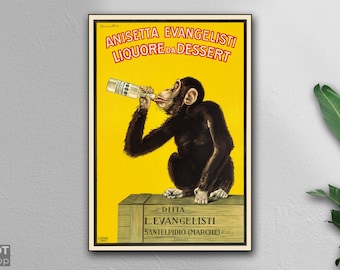 Anisetta Evangelisti Liquore Da Dessert - Vintage Art Poster - Print