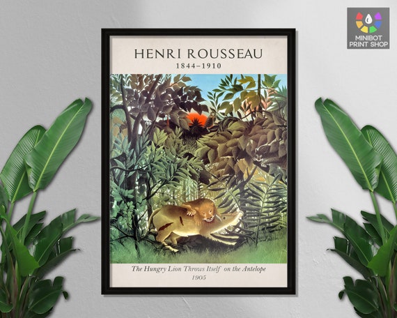 世界の名画シリーズ、プリハード複製画 アンリ・ルソー作 「蛇使いの女」（額縁付）〔代引不可〕 世界の名画シリーズ、プリハード複製画 アンリ・ルソー作 「蛇使いの女