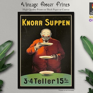 Cartel de arte vintage, Knorr Suppen (ca. 1934), arte francés, carteles publicitarios, carteles antiguos, arte vintage, impresiones de calidad, arte de pared