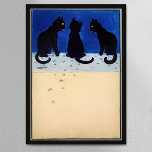 Louis Wain - Black Cats  , Classic Art Print