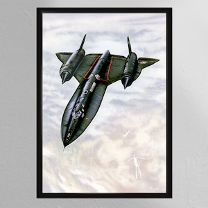 Lockheed SR-71 Blackbird - Fuerza Aérea de EE. UU. - Ilustración conceptual - Obra de arte - Arte mural