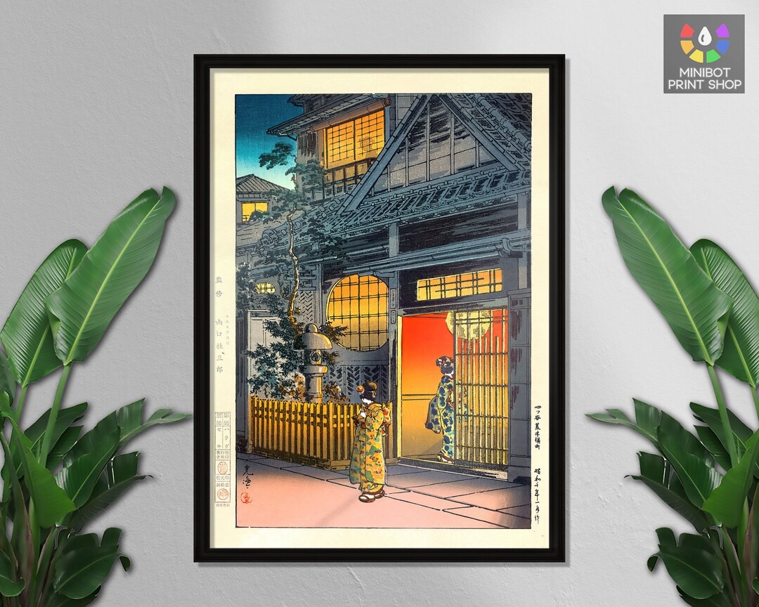 Japanese Woodblock Print: Vintage Scenic Painting, Wall Art - Etsy