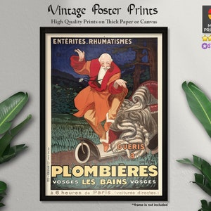 Cartel de arte vintage, Plombières-Les-Bains (1931), arte francés, carteles publicitarios, carteles vintage, arte vintage, impresiones de calidad, decoración de paredes