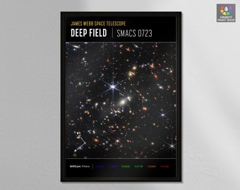 James Webb Telescope Deep Field Print: Space Poster, Wall Art