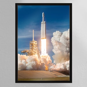 SpaceX Falcon Heavy Launch -  Poster on Paper or Canvas - Wall Art