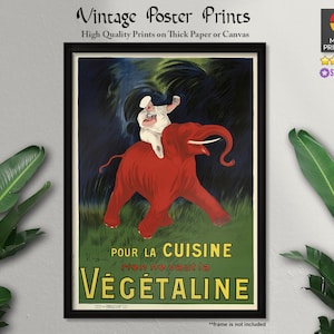 Cartel de arte vintage, Végétaline, arte francés, carteles publicitarios, carteles vintage, arte vintage, impresiones de calidad, arte de pared, decoración de pared, lienzo