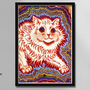 Louis Wain - Psychedelic cats , Classic Art Print