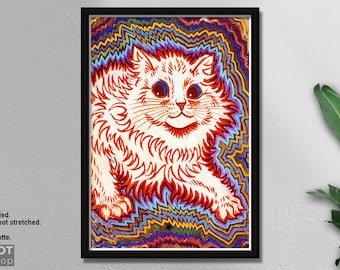 Louis Wain - Psychedelic cats , Classic Art Print