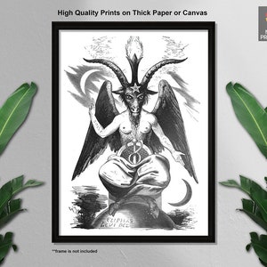 Baphomet, Sabbatic Goat, Poster, Knights Templars God, Goat God Print, Medieval Art Poster, Wall Art, Home decor, Religious Art, Wall Decor
