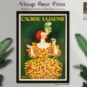Cachou Lajaunie (1920), carteles publicitarios, Leonetto Cappiello, carteles antiguos, arte antiguo, impresiones de calidad, decoración de pared, arte de pared, decoración del hogar