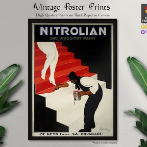 Cartel de arte vintage, nitroliano (1929), arte francés, carteles publicitarios, carteles antiguos, arte vintage, impresiones de calidad, arte de pared, decoración de pared