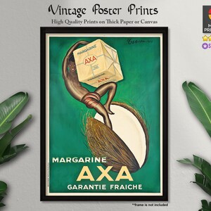 Póster de arte vintage, Margarine Axa (1931), arte francés, carteles publicitarios, carteles antiguos, arte vintage, impresiones de calidad, arte de pared