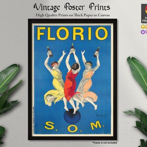 Cartel de arte vintage, Florio (1911), carteles publicitarios, carteles antiguos, arte vintage, impresiones de calidad, decoración de paredes, arte de pared, decoración de paredes, impresión