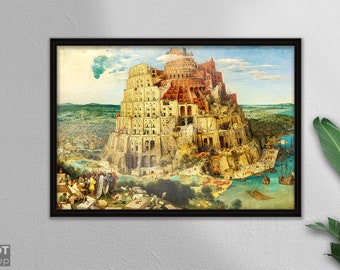 Impresión artística de la Torre de Babel: Póster clásico de bellas artes