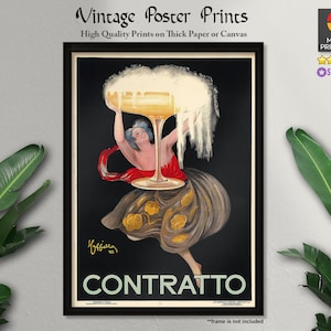Cartel de arte vintage, Contratto (1922), carteles publicitarios, carteles antiguos, arte vintage, impresiones de calidad, decoración de pared, arte de pared, decoración de pared, impresión