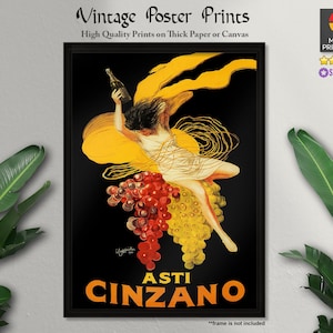 Asti Cinzano (1910), Werbeposter, Leonetto Cappiello, Vintage Poster, Qualitätsdrucke, Wanddekoration, Wandkunst, Wohnkultur