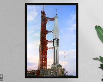 Nasa Saturn Launch Space Shuttle -  Poster on Paper or Canvas - Wall Art