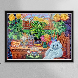 Louis Wain - Psychedelic cats , Classic Art Print