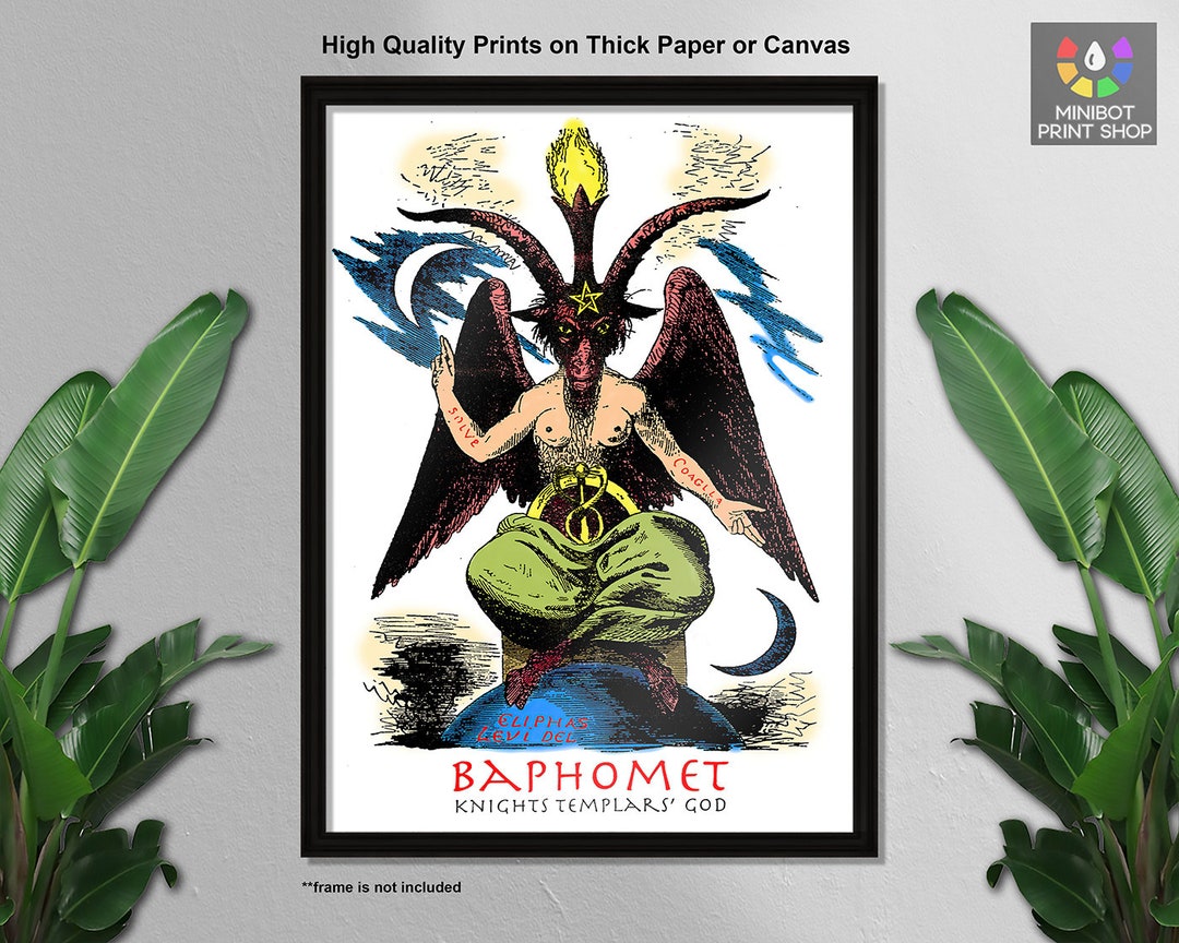Baphomet, Sabbatic Goat, Poster, Knights Templars God, Goat God Print ...
