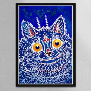 Louis Wain - Psychedelic cats , Classic Art Print