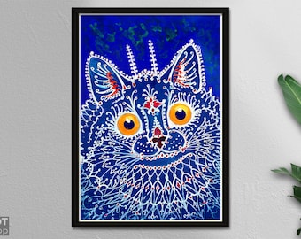 Louis Wain - Psychedelic cats , Classic Art Print