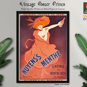 Cartel de arte vintage, Menthe de Nuyens (1922), arte francés, carteles publicitarios, carteles vintage, arte vintage, impresiones de calidad, arte de pared