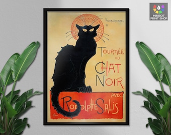 Vintage Chat Noir, Black Cat, Art Nouveau Print, Professionally Printed Advertising Poster, Wall Art, Wall Decor, Home Decor, Wall Hangings