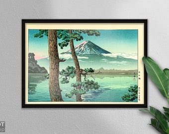 Lake Kawaguchi - Japanese Woodblock Art Print - On Paper or Canvas - Wall Art