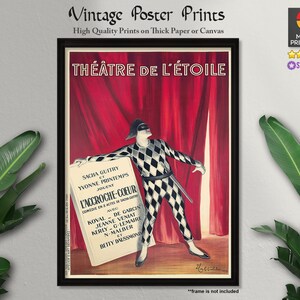 Póster de arte vintage, Théâtre De L'étoile (1923), arte francés, carteles publicitarios, carteles antiguos, arte vintage, impresiones de calidad, arte mural