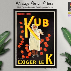 Bouillon Kub (1911), Carteles publicitarios, Leonetto Cappiello, Carteles antiguos, Impresiones de calidad, Decoración de paredes, Arte de pared, Decoración del hogar