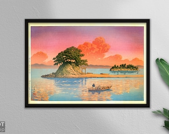Kujukushima Shimabara by Kawase Hasui  -  Japanese Scenery - Japanese Woodblock Art Print  - Wall Decor