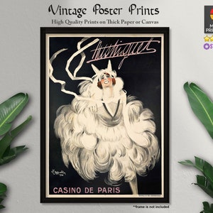 Póster de arte vintage, Mistinguett, Casino De Paris (1920), arte francés, carteles publicitarios, carteles antiguos, arte vintage, impresiones de calidad
